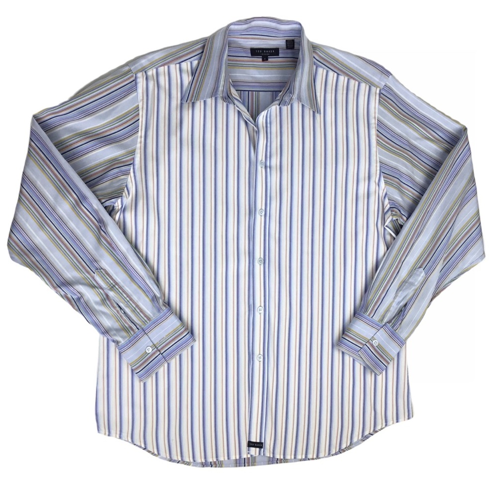 Ted Baker Mix Stripe Long Sleeve Button Down Shirt. Sz 4 or Large